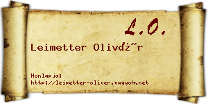 Leimetter Olivér névjegykártya